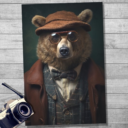 Bear in Gentleman's Clothing 2 Decoupage Paper Seidenpapier