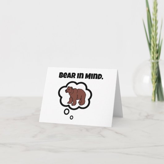 Bear in Mind - Funny Pun Cartoon Bären Design Karte (Vorderseite)
