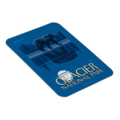 Bear in Moonlight - Glacier National Park, MT Magnet (Rechte Seite)