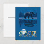 Bear in Moonlight - Glacier National Park, MT Postkarte (Vorne/Hinten)