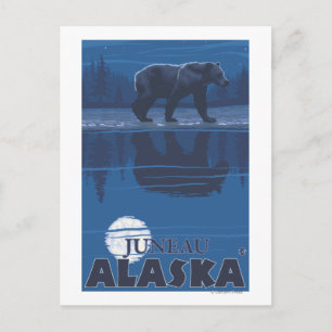 Bear in Moonlight - Juneau, Alaska Postkarte