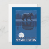 Bear in Moonlight - Mount Adams, Washington Postkarte (Vorne/Hinten)