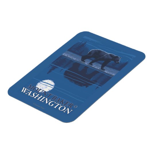 Bear in Moonlight - Mount Baker, Washington Magnet (Linke Seite)