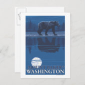 Bear in Moonlight - Mount Baker, Washington Postkarte (Vorne/Hinten)
