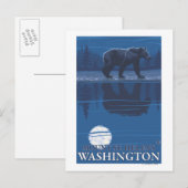 Bear in Moonlight - Mount St. Helens, Postkarte (Vorne/Hinten)