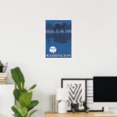 Bear in Moonlight - North Cascades, Washington Poster (Heimbüro)