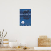 Bear in Moonlight - North Cascades, Washington Poster (Küche)