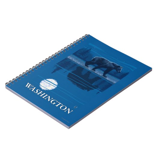 Bear in Moonlight - Washington Notizblock (Linke Seite)