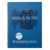 Bear in Moonlight - Washington Notizblock (Vorderseite)