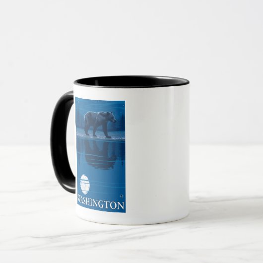 Bear in Moonlight - Washington Tasse (Vorderseite Links)