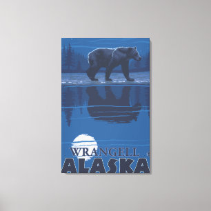 Bear in Moonlight - Wrangell, Alaska Leinwanddruck