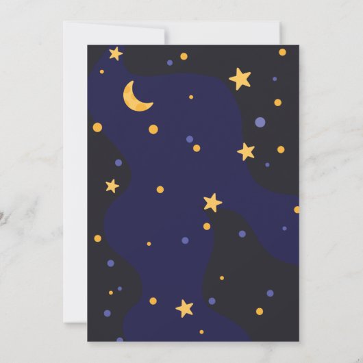 Bear in Outer Space Babydusche Einladung (Rückseite)