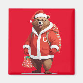 Bear in Santa Kostüm Adorgious Weihnachtsmann Magnet (Vorne)
