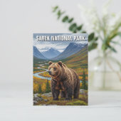 Bear in Sarek Nationalpark Schweden Reisen Postkarte (Stehend Vorderseite)