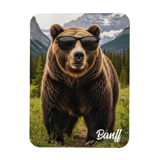 Bear in Sunglasses Banff National Park Kanada Magnet (Vertikal)