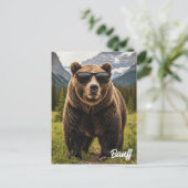 Bear in Sunglasses Banff National Park Kanada Postkarte (Stehend Vorderseite)
