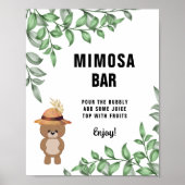 Bear In the Wood Mimosa Bar Baby Shower Welcome Poster (Vorne)