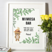 Bear In the Wood Mimosa Bar Baby Shower Welcome Poster