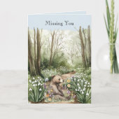 Bear in the Woods Missing You Karte (Vorderseite)