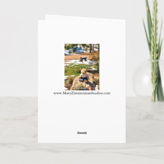 Bear in Woods Funny Grußkarte Karte (Rückseite)