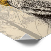 Bear in Yellow Beanie Rustic Woodland Animal  Poster (Ecke)