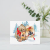 BEAR ING GIFTS Chow & Teddybear Postcard Postkarte (Stehend Vorderseite)