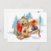 BEAR ING GIFTS Chow & Teddybear Postcard Postkarte (Vorne/Hinten)