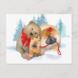 BEAR ING GIFTS Chow & Teddybear Postcard Postkarte
