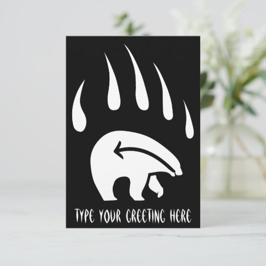 Bear Invitations Personalisiert Tribal Bears Card Einladung (Stehend Vorderseite)