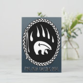 Bear Invitations Personalisiert Tribal Bears Card Einladung (Stehend Vorderseite)