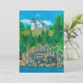 Bear Island Leuchtturm-Gemälde Einladung (Stehend Vorderseite)