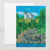 Bear Island Leuchtturm-Gemälde Einladung (Vorne/Hinten)