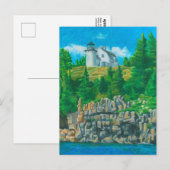 Bear Island Light Gemälde Postkarte (Vorne/Hinten)