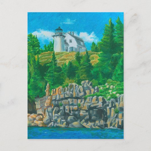 Bear Island Light Gemälde Postkarte (Vorderseite)