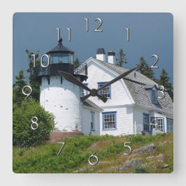 Bear Island Lighthouse Wall Clock Quadratische Wanduhr