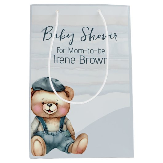 Bear Jean Baby Shower Geschenktasche Mittlere Geschenktüte (Vorderseite)