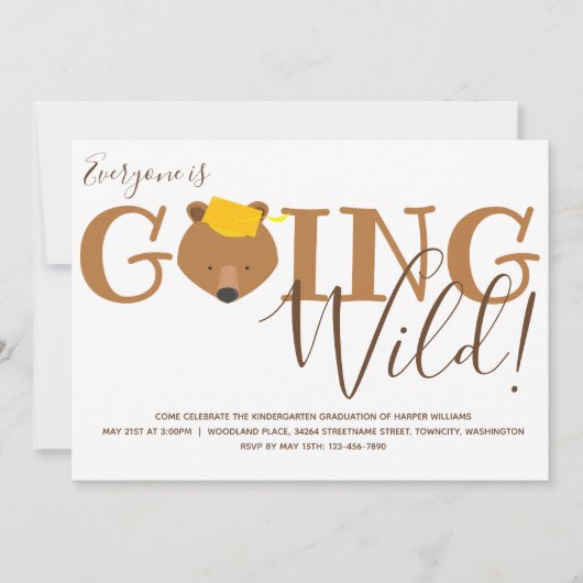 Bear Kindergarten Abschluss Einladung (Vorderseite)
