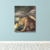 Bear Kiss Leinwanddruck (Insitu (Holzboden))
