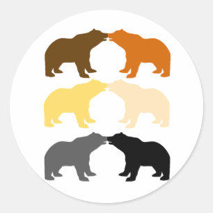 BEAR KISSES RUNDER AUFKLEBER