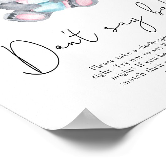 Bear Koala Sag nicht Baby Poster (Ecke)