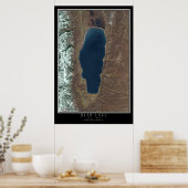 Bear Lake Idaho - Utah From Space Satellite Map Poster (Küche)