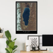 Bear Lake Idaho - Utah From Space Satellite Map Poster (Heimbüro)