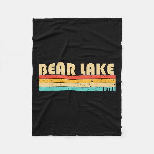 Bear Lake Utah Funny Fishing Camping Summer Fleecedecke (Vorderseite)