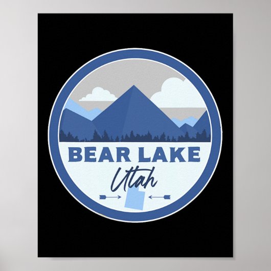 Bear Lake Utah Ut Berge Abzeichen Wander Souvenir Poster (Vorne)