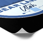 Bear Lake Utah Ut Mountains Badge Hiking Souvenir Poster (Ecke)