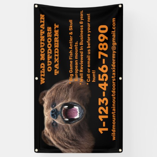Bear Large Game Taxidermy Shop anpassen Banner (Vertikal)