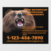 Bear Large Game Taxidermy Shop anpassen Fensteraufkleber (Blatt)
