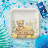 Bear Lemon Baby Shower Plate Pappteller (Party)