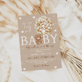 Bear Light Brown Gold Balloons Babydusche Einladung