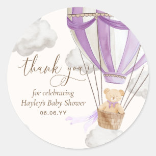 Bear Lilac Bearly Wait Teddy Bear Lilac Dankeschön Runder Aufkleber